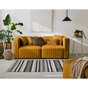 Nova - canapé modulable 2 places - en velours - Jaune
