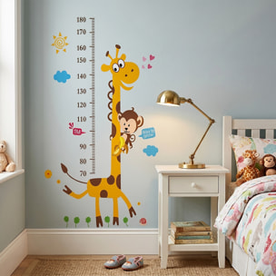 Stickers Muraux décoration adhésifs toise singe et girafe