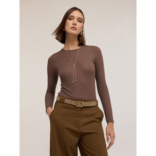 Motivi - Camiseta interior de mezcla de cachemira - Marrón