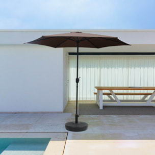 Parasol droit rond Ø 3 m chocolat PORTO