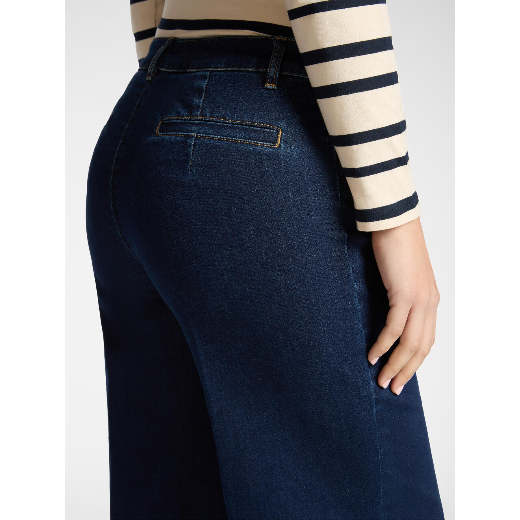 Elena Mirò - Jeans cropped de pierna ancha, "Wanda" - Azul
