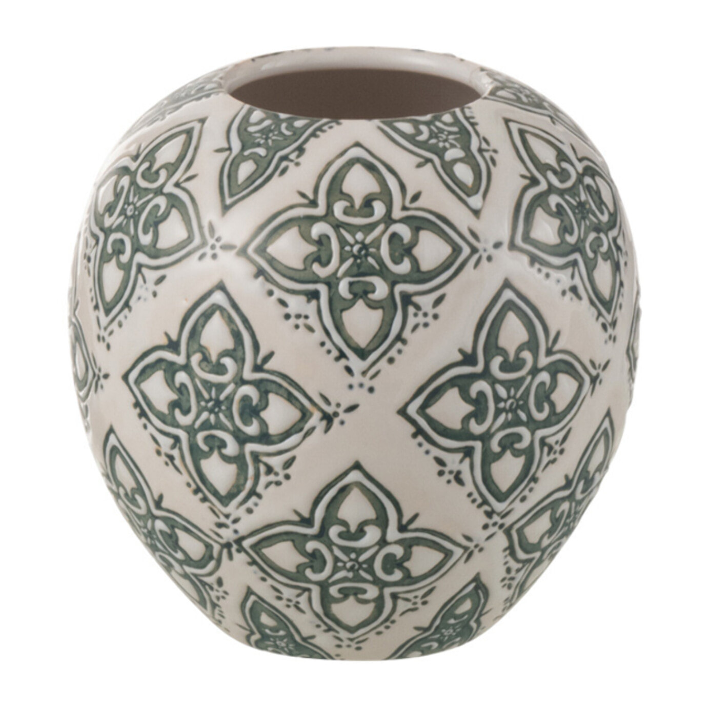 J-Line vase Kousa Boule - porcelaine - bleu/blanc - Ø 11 cm