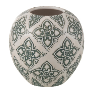 J-Line vase Kousa Boule - porcelaine - bleu/blanc - Ø 11 cm