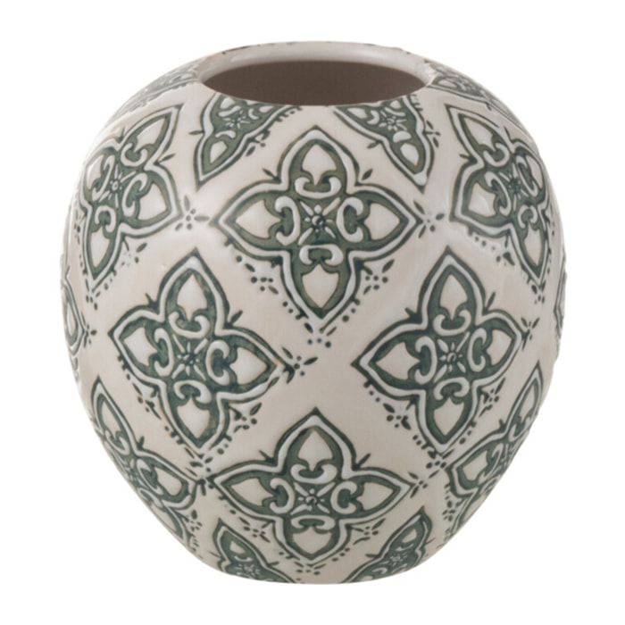 J-Line vase Kousa Boule - porcelaine - bleu/blanc - Ø 11 cm