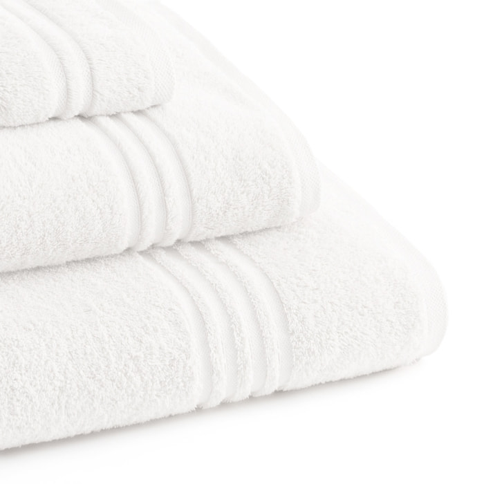 Set toallas rizo 100% Algodón Rizo Peinado - 700 g/m2 BLANCO