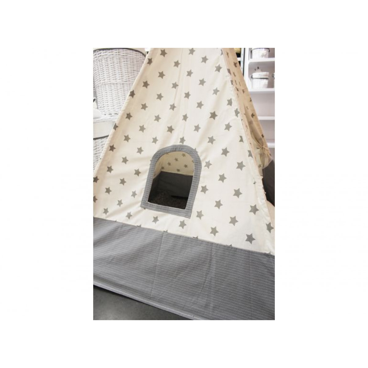 Tipi enfant étoilé blanc & gris -STARS