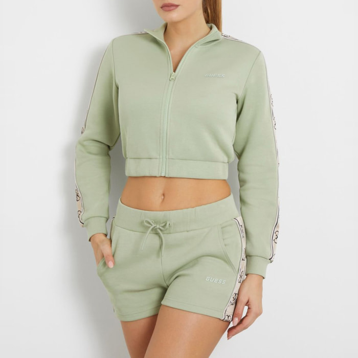 Sweat zippé New Britney - logo - vert pâle