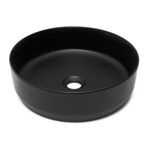 Vasque à poser ronde en céramique diamètre 39 cm - noir mat - sans trop-plein - SAT Infinitio