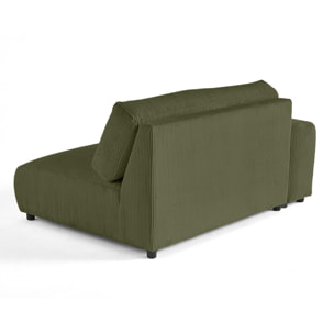 Garance - module d'assise 2 places avec accoudoir gauche - en velours côtelé - Vert