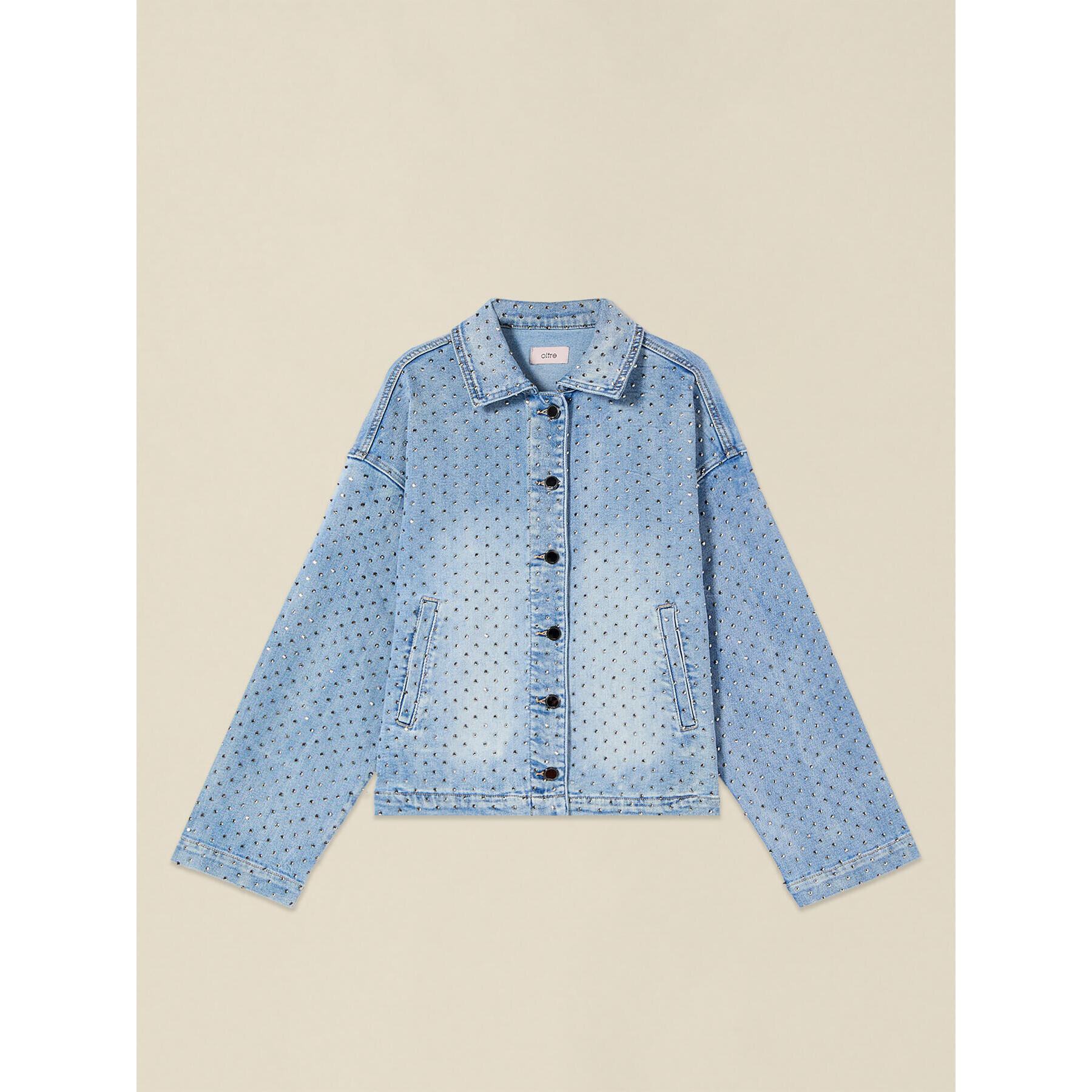 Oltre - Giacca in denim con cristalli - Azzurro