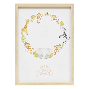 Coffret cadre à empreintes 31,6x22,6cm avec tampon encreur Jungle