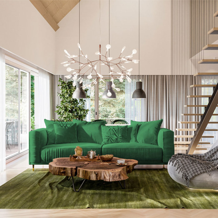 Canapé Droit Velours Fiorenzo - 4 places