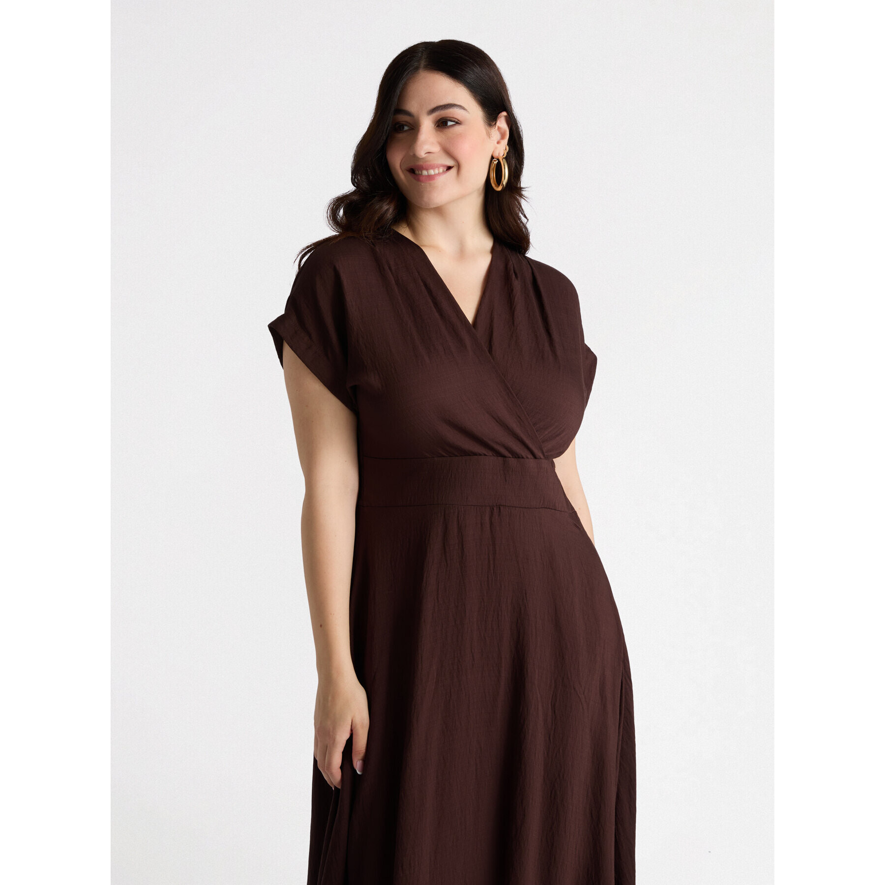 Fiorella Rubino - Vestido cruzado por delante - Marrón