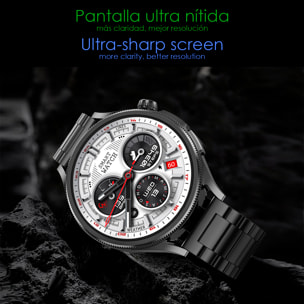 Smartwatch M103 con monitor cardiovascular, varios modos de deporte. Correa de metal + correa de silicona y auriculares TWS.