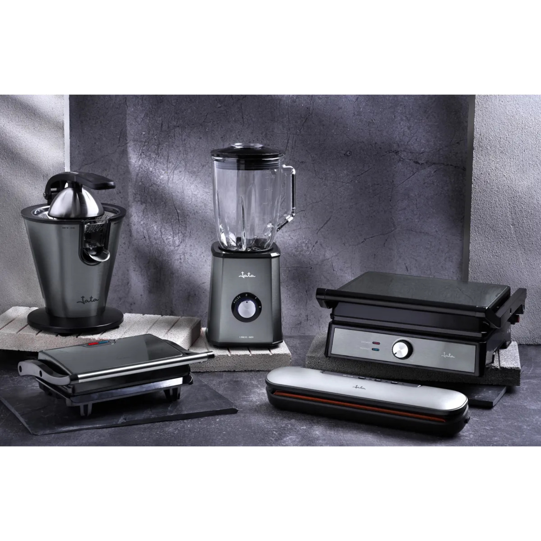 Parrilla eléctrica grill JATA JEGR1106 con placas lisas (22,5 x 14,6 cm) antiadherentes. 750 W