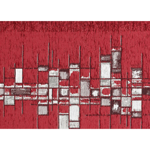 Tappeto Jacquard Ideale Cucina Ingresso Made In Italy Antiscivolo, Lavabile, Morbido Disegno Pixel Rosso By Suardi