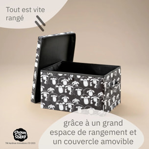 Boîte de rangement avec couvercle fond noir Lifeney Shaun le mouton