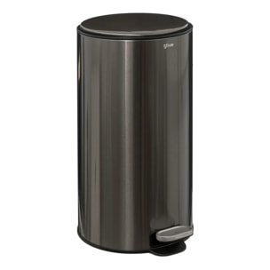 Poubelle métal 30L "Delta" inox noir