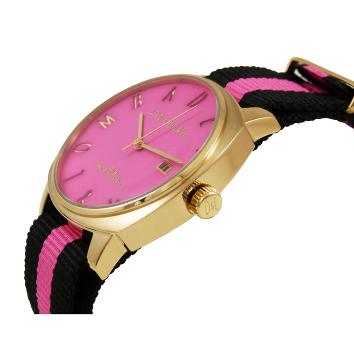 Reloj Devota & Lomba DL008MSPBK-PK-02PINK Mujer Analogico Cuarzo con Correa de Nylon