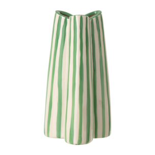 J-Line Vase Ligné - céramique - blanc cassé/vert - small