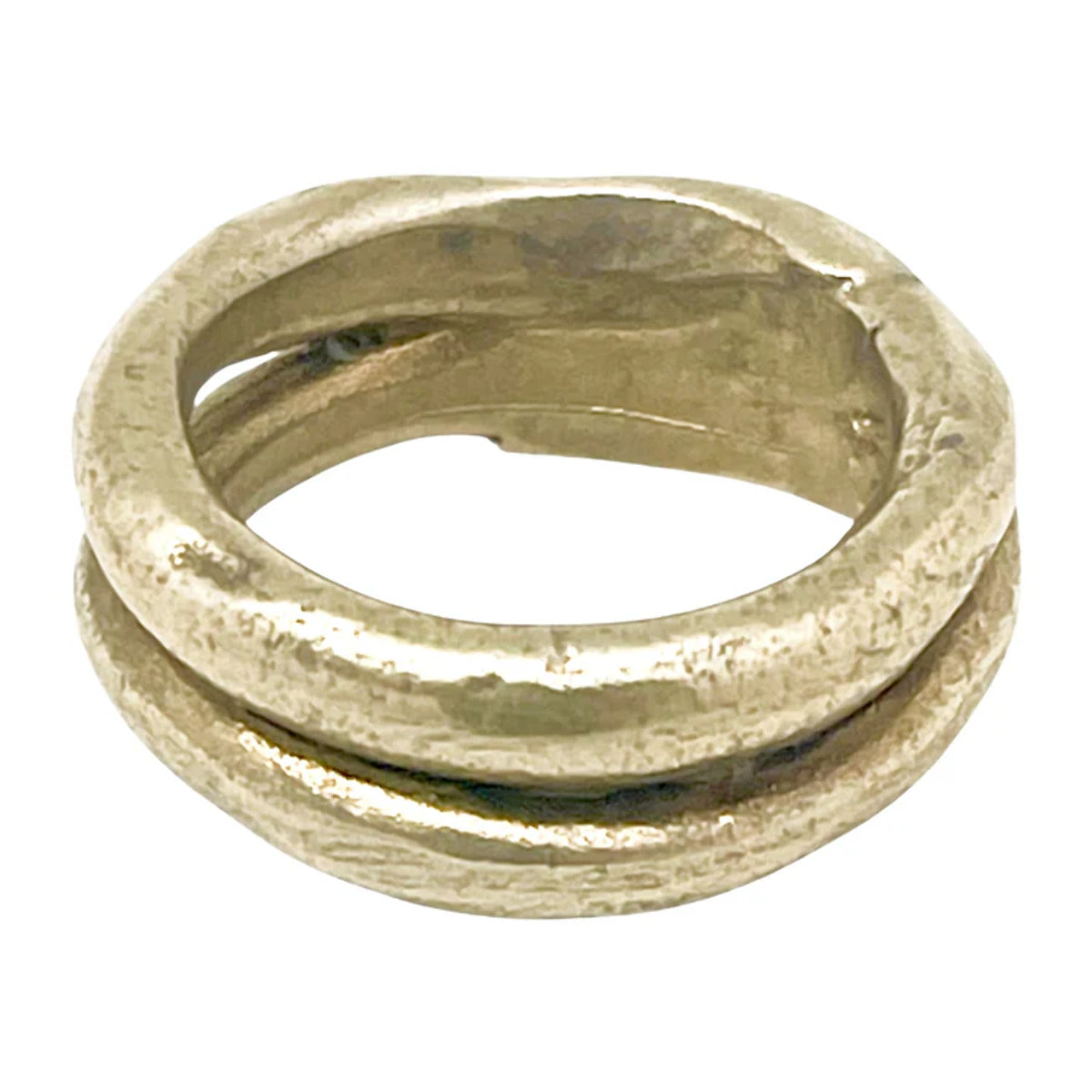 Anillo single Duplo dorado chapado latón