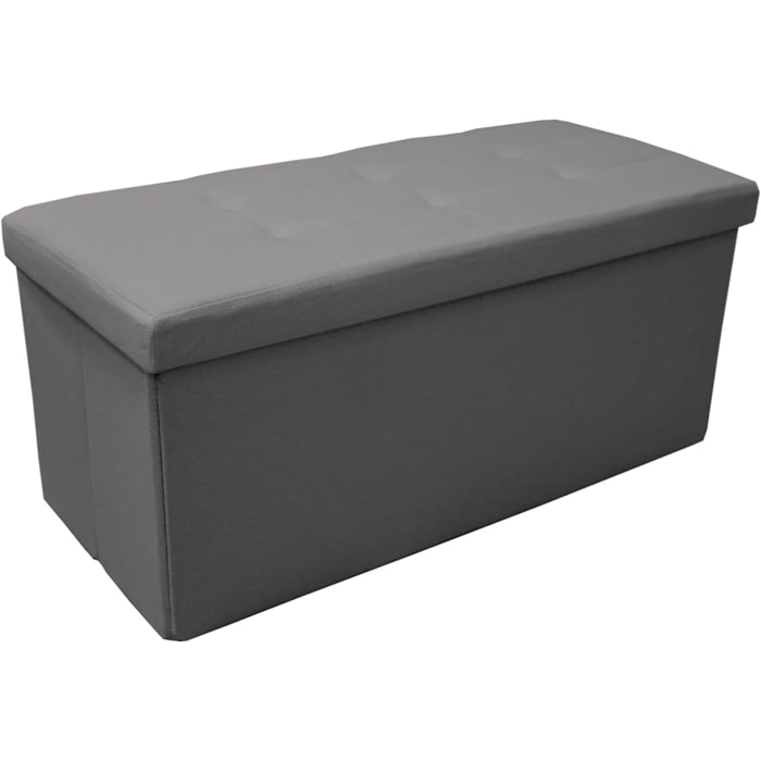 Pouf Contenitore, Puffo per Sedersi, Pouf Poggiapiedi, in Tessuto, Quadrato, 76X34X34 cm, Imbottito, Versatile, Facile da Pulire.