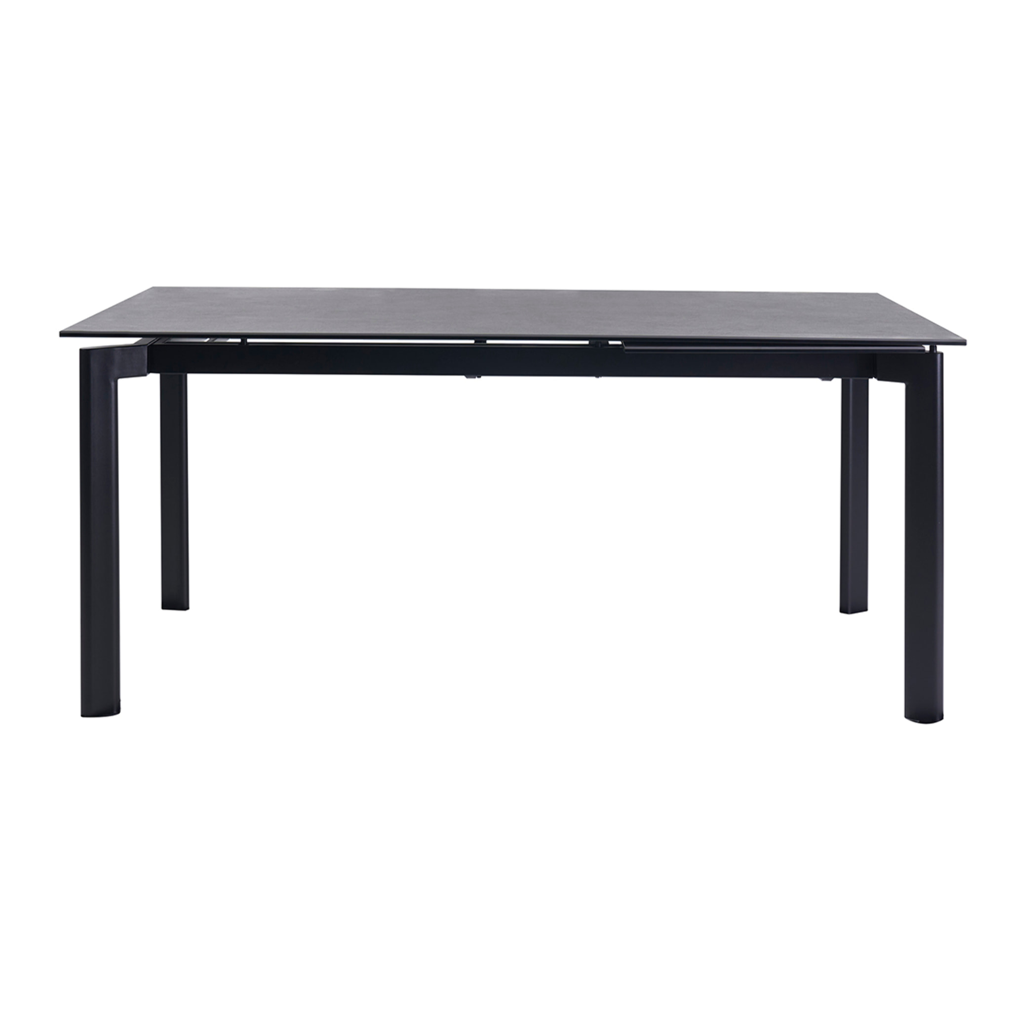 Table à manger extensible en céramique noire et métal L180-240 cm CARA