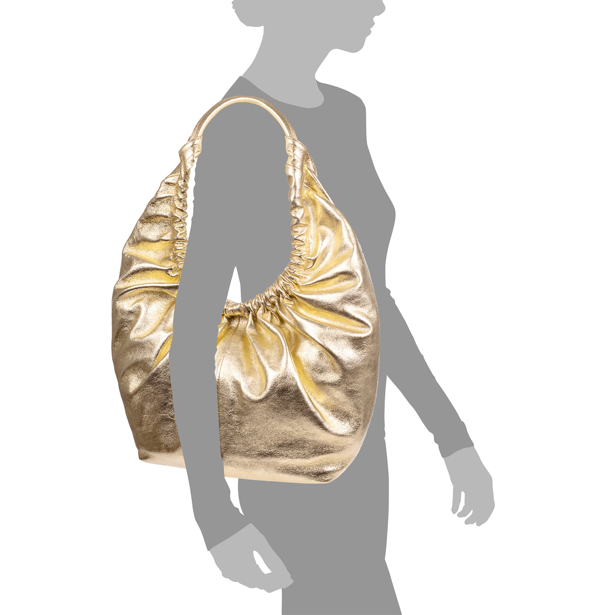 Arzignano bolso de hombro piel auténtica laminada asa grande acolchada