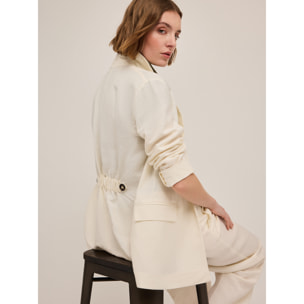 Motivi - Blazer monopetto con martingala - Bianco