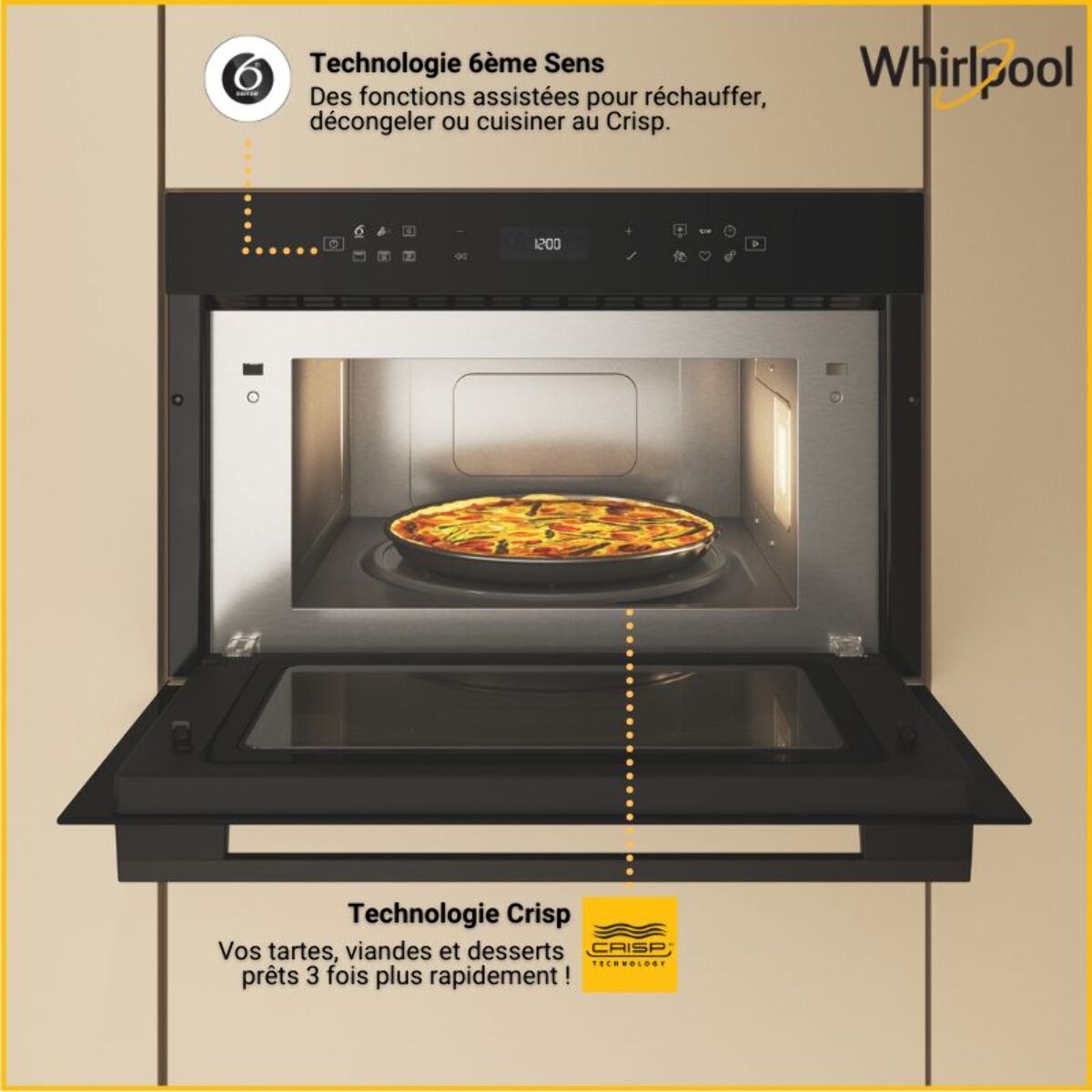 Micro ondes grill encastrable WHIRLPOOL WMD7O4TBF