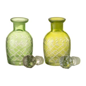 J-Line carafe Feuil - verre - vert - small - 2 pièces