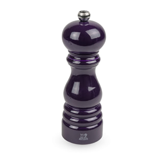 Moulin à poivre manuel en bois laqué, aubergine, 18 cm - 7in. Paris
