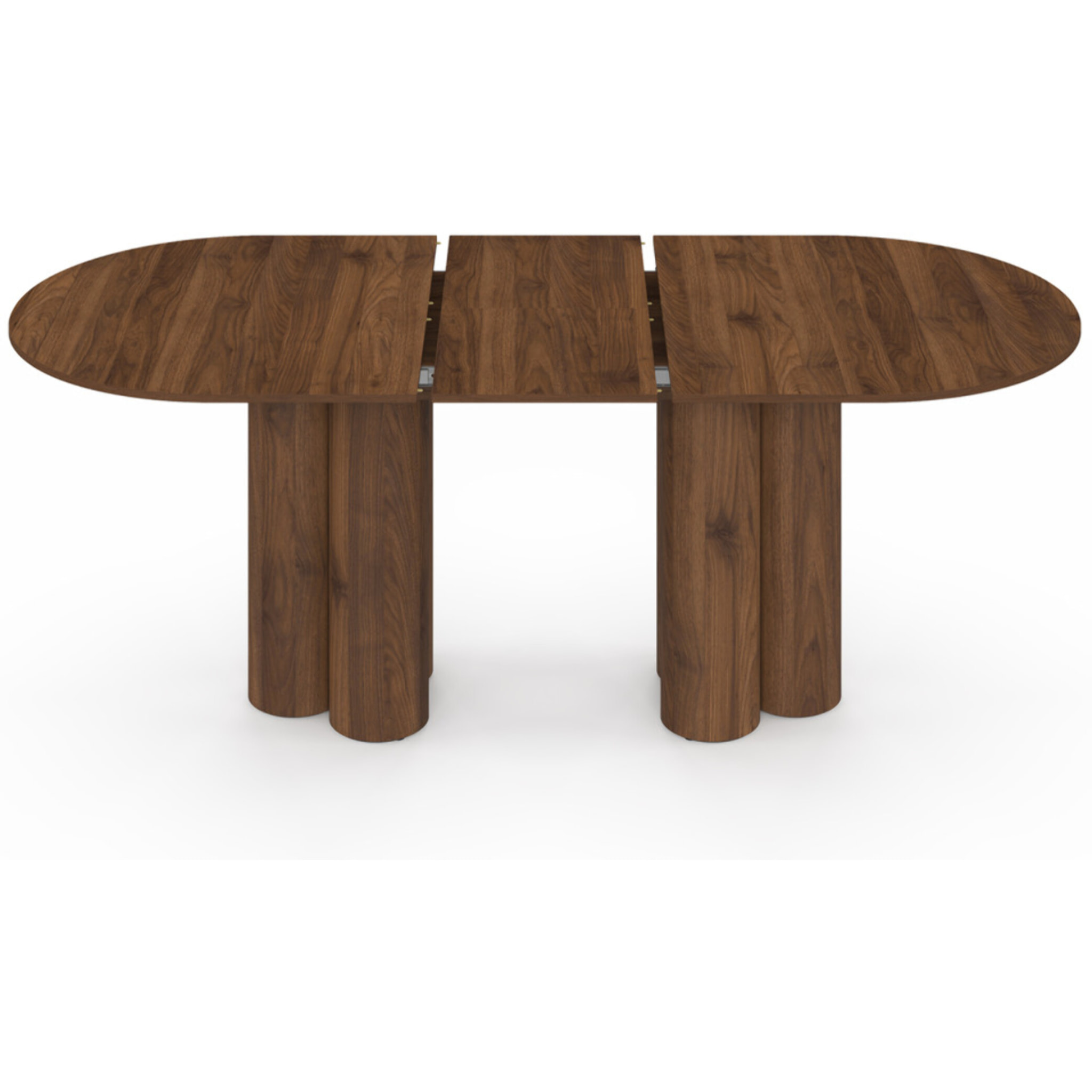 Table à manger ronde extensible Olympia effet noyer Ø160-200cm