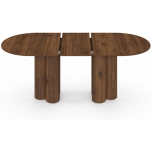 Table à manger ronde extensible Olympia effet noyer Ø160-200cm