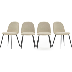 Lot de 4 chaises en tissu - HAVEN
