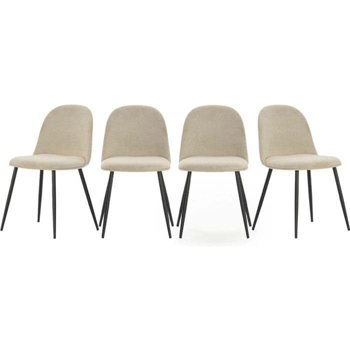 Lot de 4 chaises en tissu - HAVEN