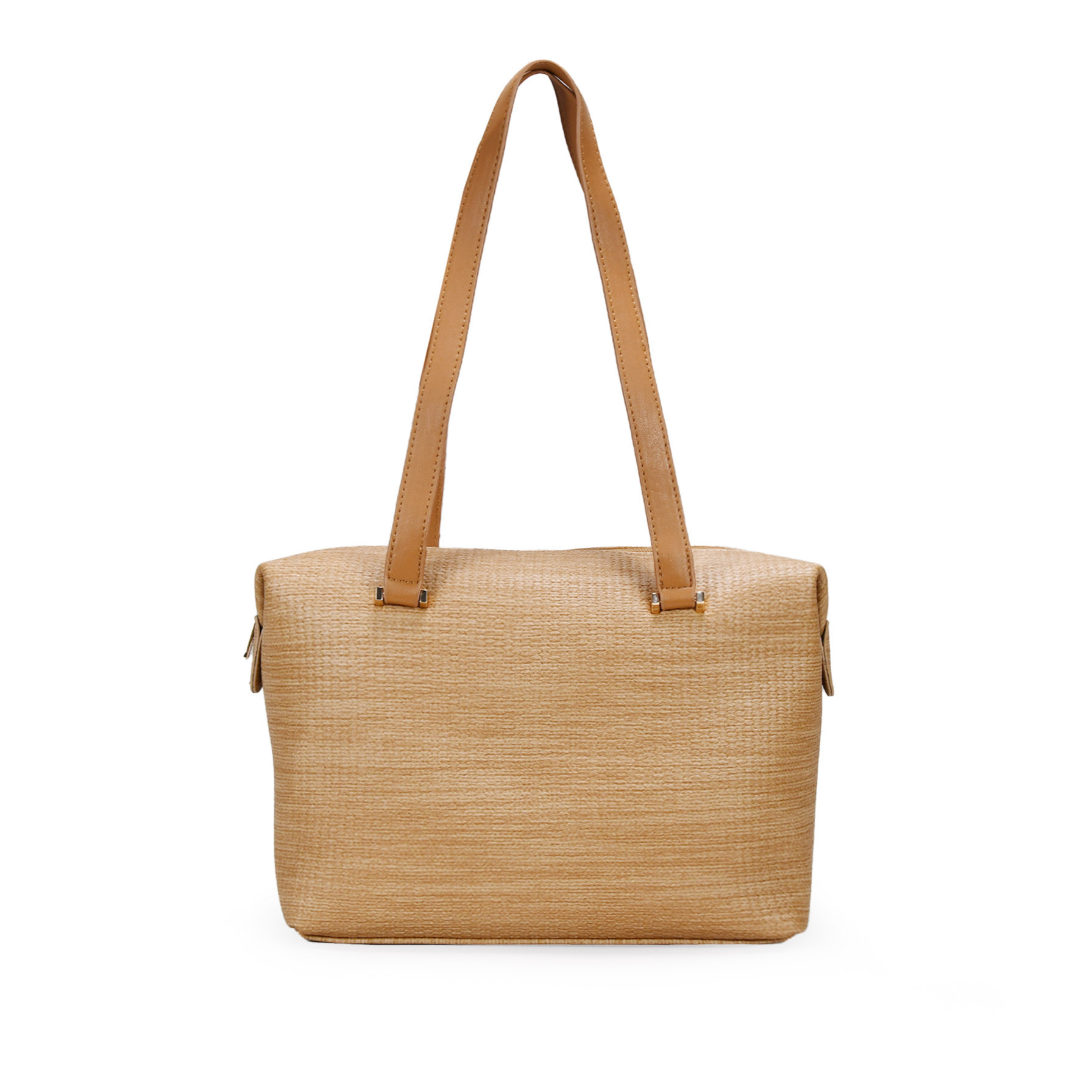 Bolso shopper tostado con cremallera