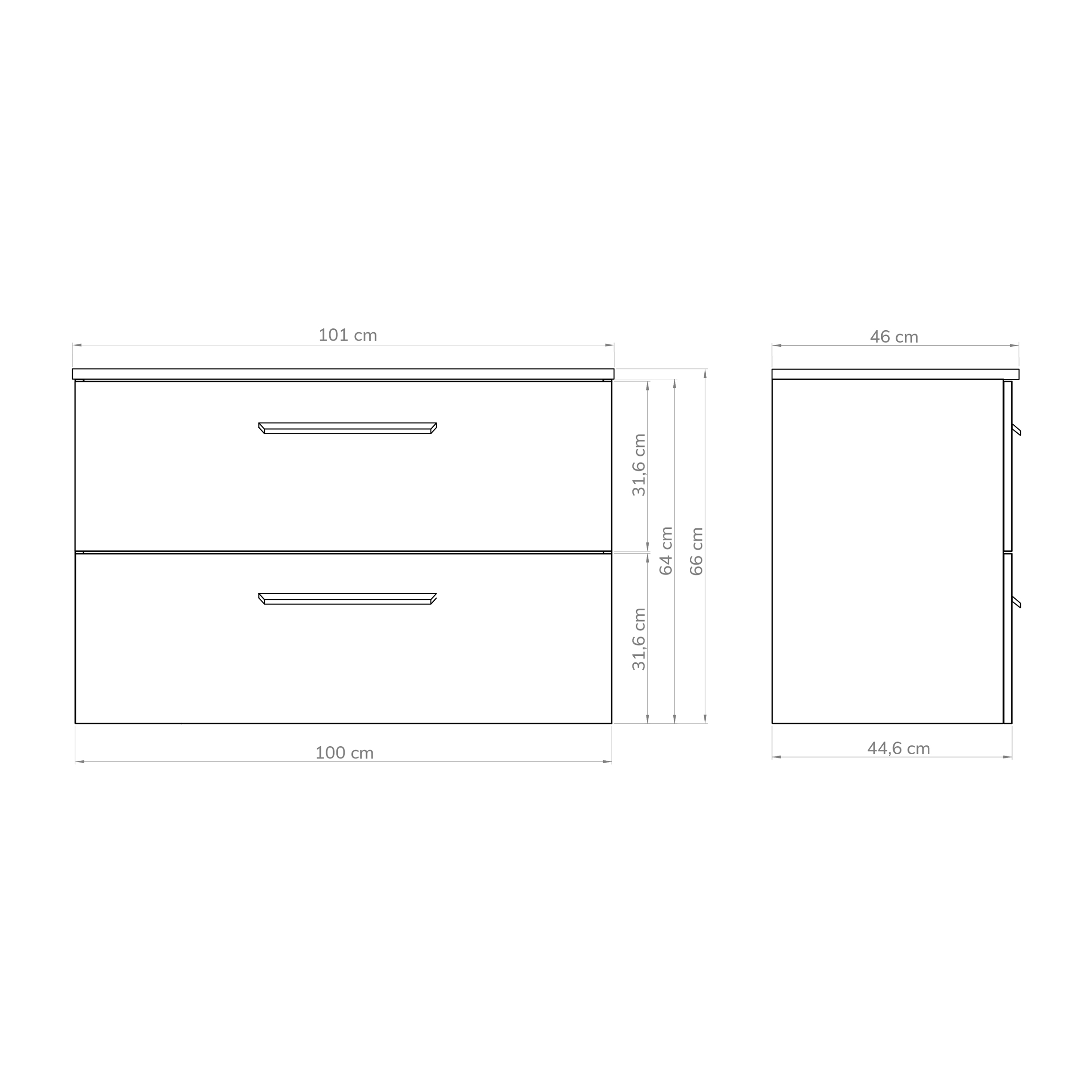 Ensemble de salle de bain MELODY 2C, Alday, 100 cm, Vert mousse