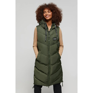 Gilet verde con cappuccio avvolgente e particolari Polo Club