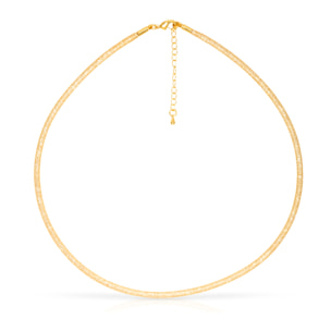 Set de collar y pulsera dorados de malla de cobre con relleno de cristal brillante y cierre de mosquetón de cobre dorado.