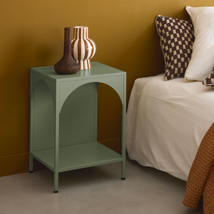 Table de chevet. table d'appoint en acier vert