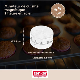 Minuteur de cuisine magnétique 1h en acier Zenker Smart Pastry