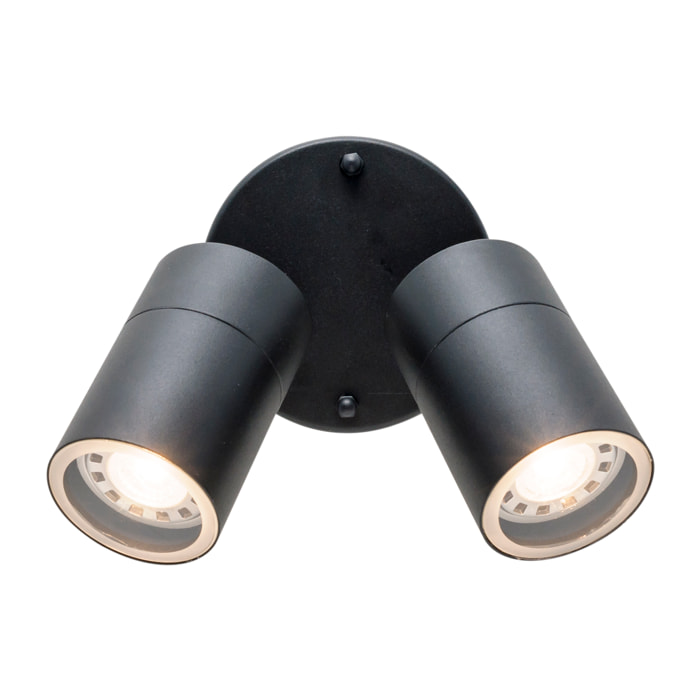 Forlight Pixa Double aplique de uso interior doble para bombilla Gu10 en color negro