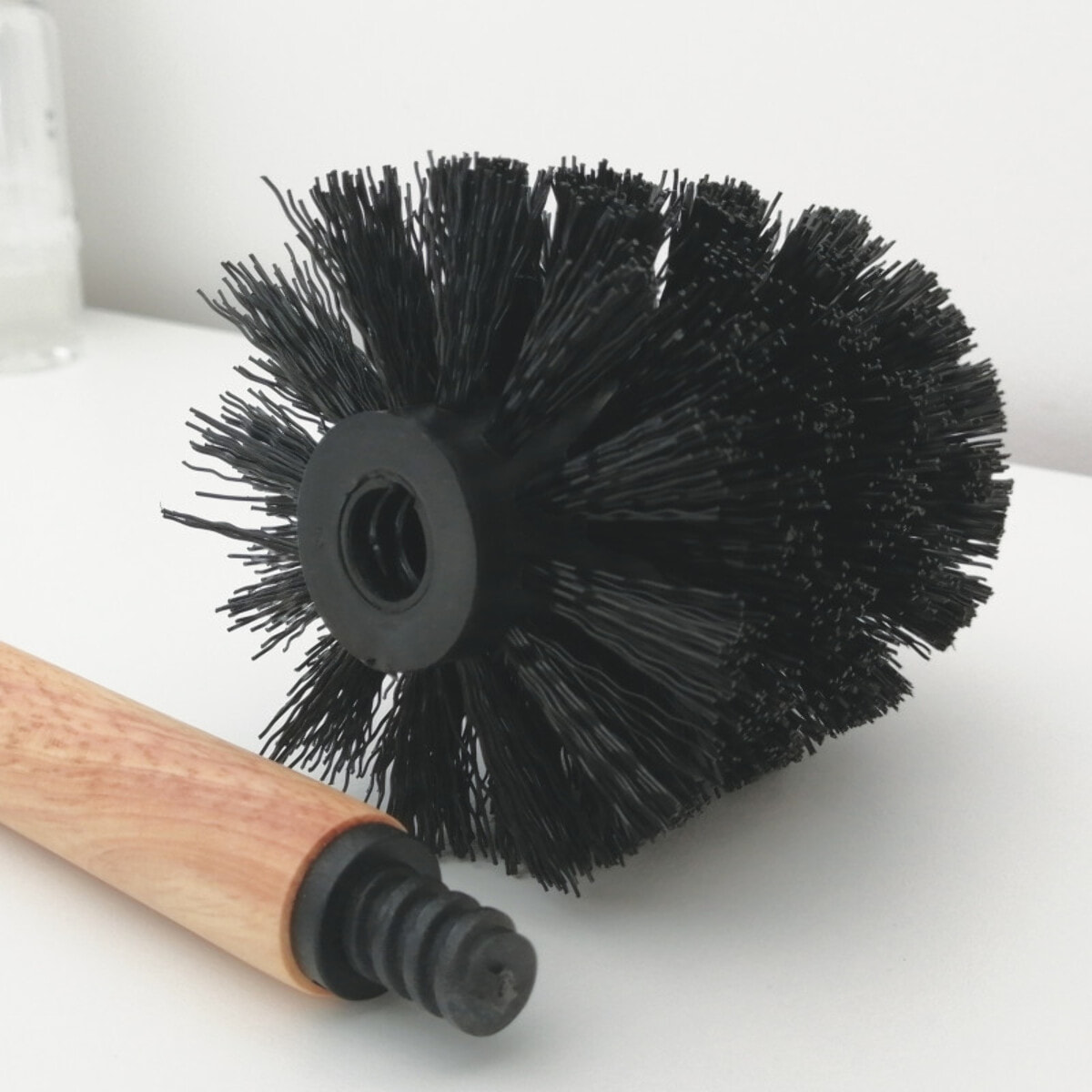 Brosse wc avec support Polyrésine & bois SYBELLA cappuccino Spirella