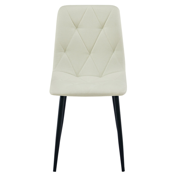 Sedia Libra beige imbottita con gambe in metallo nero