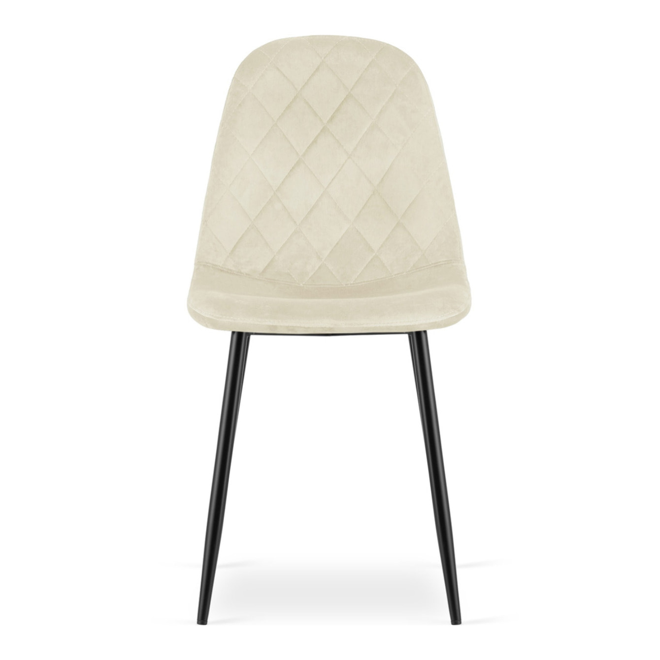 Sedia Asti in velluto beige con gambe nere