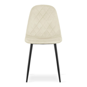 Sedia Asti in velluto beige con gambe nere