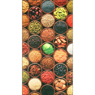 Stampa - tapis de cuisine motif épices antidérapant et lavable en machine à 30°C, multicolore