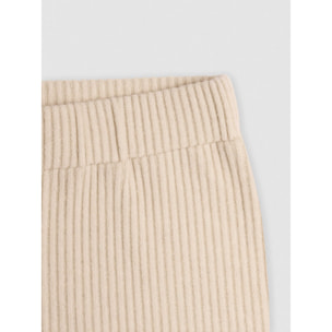 Set jersey pantalón canalé beige