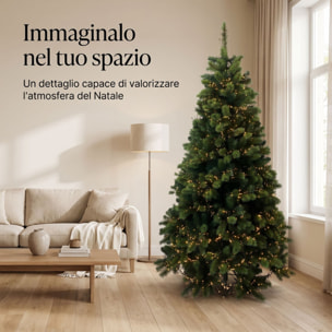Albero di Natale con LED a luce calda in PVC e metallo - Verde